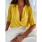 Popular Short Sleeve Stand Collar Loose Button Shirt Top for Women