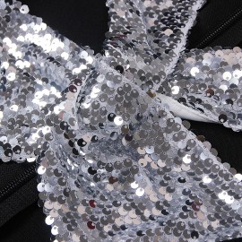 Black Long Sleeve Criss Cross Hollow Out Cutout out Sequin Women Dress Sexy Bandage Women Clothing