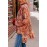 Autumn Winter Retro Printed Loose Street Tops Shirt for Women