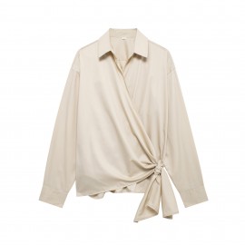 Summer Series Bowknot Decoration Poplin Shirt