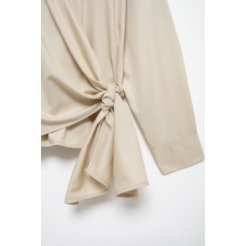 Summer Series Bowknot Decoration Poplin Shirt