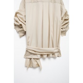 Summer Series Bowknot Decoration Poplin Shirt