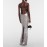 Silver Paillette Dress High Grade Light Luxury Evening Dress Bride Toast Dress Sexy Backless Dress Women