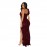 Women Wear Solid Color Sexy Suspenders Sequined Maxi Dress Slit Evening Dress