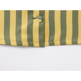 Women Clothing Spring Striped Casual Shirt Top