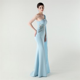 Tulle Shawl Three Dimensional Bead Tube Embroidery Craft One Shoulder Slim Slimming Social Celebration