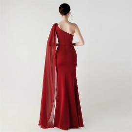 Tulle Shawl Three Dimensional Bead Tube Embroidery Craft One Shoulder Slim Slimming Social Celebration