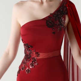 Tulle Shawl Three Dimensional Bead Tube Embroidery Craft One Shoulder Slim Slimming Social Celebration