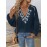 Women Spring V neck Embroidery Cotton Blouses