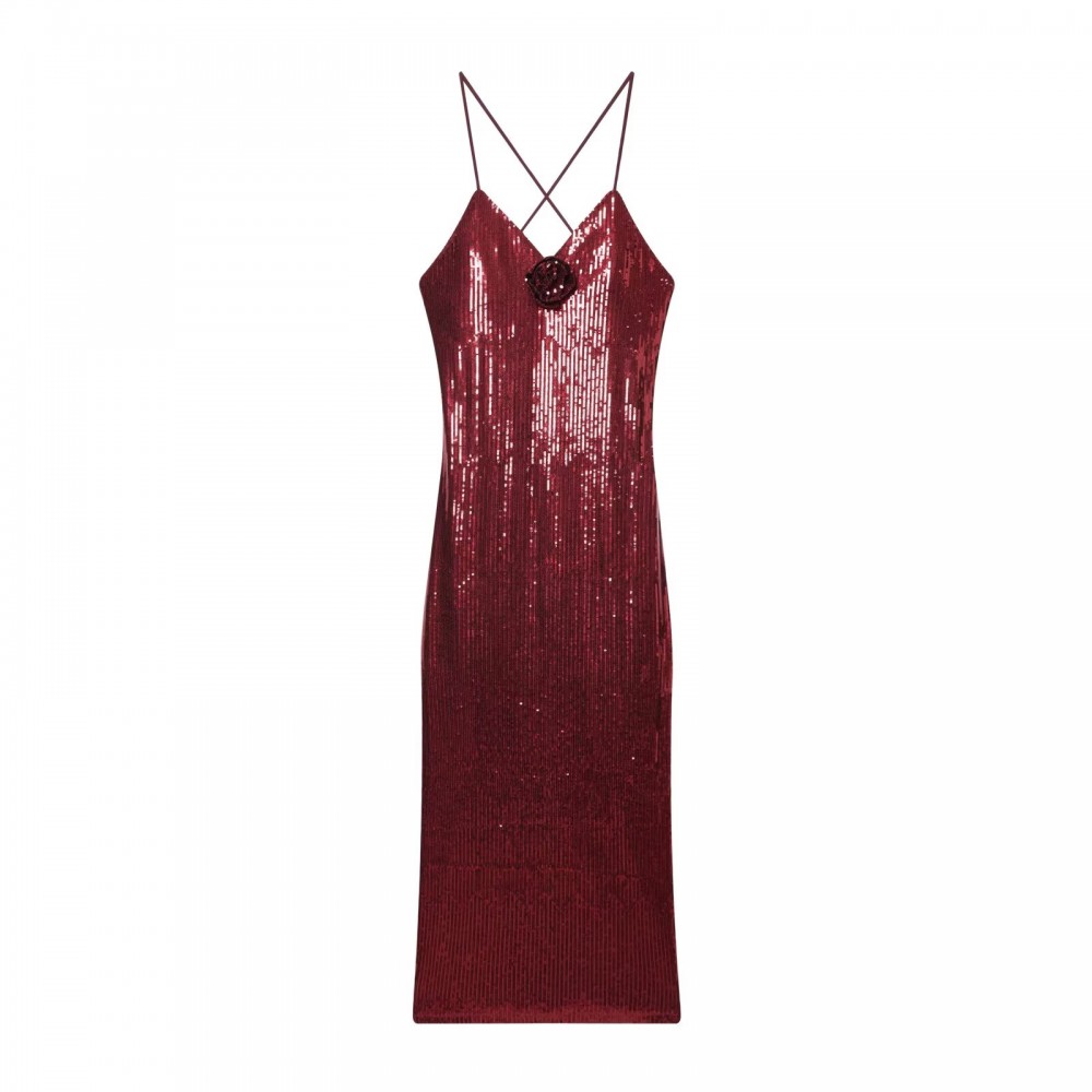 Hot Selling Women Summer High End Sequin Design Suspender Dress
