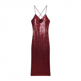 Hot Selling Women Summer High End Sequin Design Suspender Dress