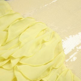 French Tight Waist Yellow Tube Top Dress Holiday Backless Summer Ruffles Women Clothing Tight Waist