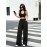 Loose High Waist Black Draping Spring Autumn Work Pant Business Straight Leg Casual High Grade Ladies Work Pant