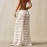Street All Match Solid Color Lace Jacquard Hollow Out Cutout out Stitching Lace up Straight Trousers