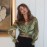 Long Sleeve Mesh High Grade Green Sheer Long Sleeve Waist Controlled Lace up Cardigan Shirt Women Sexy Shirt Top
