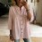 Spring Summer Cotton Linen Shirt Women Casual Retro Artistic Solid Color Three Quarter Length Sleeve Top Women