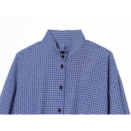 Women Clothing Elegant Bubble Long Sleeve Turtleneck Single Breasted Drawstring Plaid Shirt
