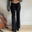 Street Rhinestone Floral Starry Sky Printed Trousers Women Casual All Match Sexy Woven Bootcut Trousers