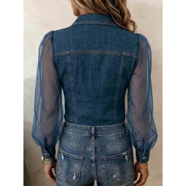 Women Spring Summer Autumn V neck Lace Long Sleeve Top