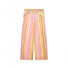 Spring Women Clothing Casual Loose Striped Wide Leg Pants