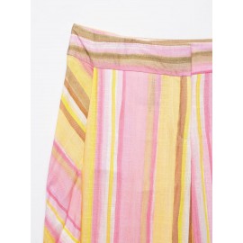Spring Women Clothing Casual Loose Striped Wide Leg Pants