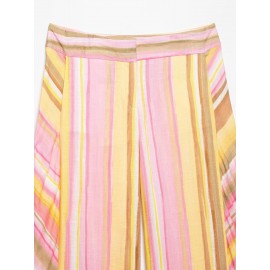 Spring Women Clothing Casual Loose Striped Wide Leg Pants