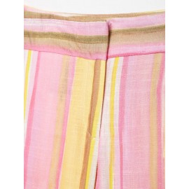 Spring Women Clothing Casual Loose Striped Wide Leg Pants