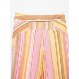 Spring Women Clothing Casual Loose Striped Wide Leg Pants