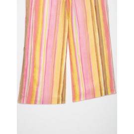 Spring Women Clothing Casual Loose Striped Wide Leg Pants