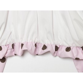 Women Clothing French Polka Dot Sleeve Top Back Bow Design Blouses