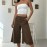 Retro Casual Pocket Maillard Low Waist Straight Short Pants Street Lazy Drooping Wide Leg Pants