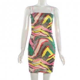 Summer Sexy Slim Fit Skinny Sequin Sling Sheath Dress