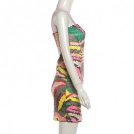 Summer Sexy Slim Fit Skinny Sequin Sling Sheath Dress