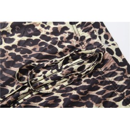 Summer Women Clothing Sexy Low Waist Leopard Print Slim Fit Wide Leg Pants for Women