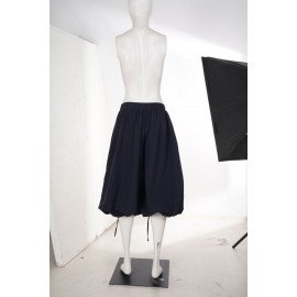 College Simple Loose Bud Shaped Pants Elastic Waist Drawstring All Match Middle Pants Retro Street Casual Pants Women