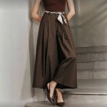 Retro Affordable Luxury Design Loose Slimming Casual Pants High End High Waist A line Small Wide Leg Pants