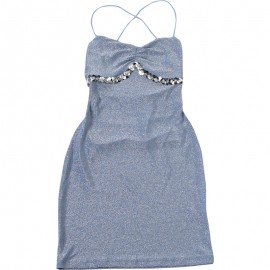 Summer Women Sexy Backless Cross Strap Sheath Dress