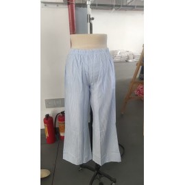 Summer Women All Matching Striped Loose Casual Elastic Waist Draping Effect Straight Mopping Pants