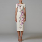 Star Graceful Fashionable Heavy Industry Beads Diamond Short Sleeve Slim Mid Length Dress