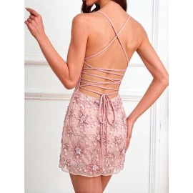 Women Clothing Sexy Backless Sequ Dress Beach Birthday Petite Dress