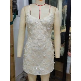 Women Clothing Sexy Backless Spaghetti Straps Sequ Dress Party Dress