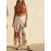 Ladies Ethnic Embroidered Sun Moon Star Wide Leg Pants Women Loose Casual Pants
