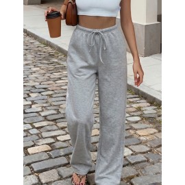 Home Casual Relaxed Cotton Linen Drawstring Trousers Women Clothing Summer