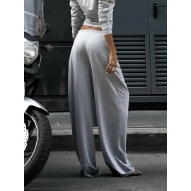 Home Casual Relaxed Cotton Linen Drawstring Trousers Women Clothing Summer