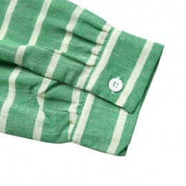 Casual Fresh Air Polo Collar Stripes Shirt for Women