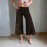 Retro Floral Print Waist Baggy Straight Trousers Summer Maillard Knit Casual Wide Leg Cropped Pants for Women