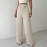 Casual Trousers for Women Autumn High Waist Metal Decoration Straight Leg Pants