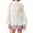 Summer Women Half Turtleneck Solid Color Lace Lantern Sleeve Blouse Lace Shirt Bottoming Top