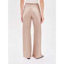 Women Clothing Imitation Acetate Satin Wide Leg Pants Boutique High Waist Elastic Drape Solid Color Trousers for Women