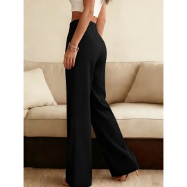 High Waist Drooping Casual Black Work Pant Light Luxury Mopping Floor Wide Legged Straight Leg Pants